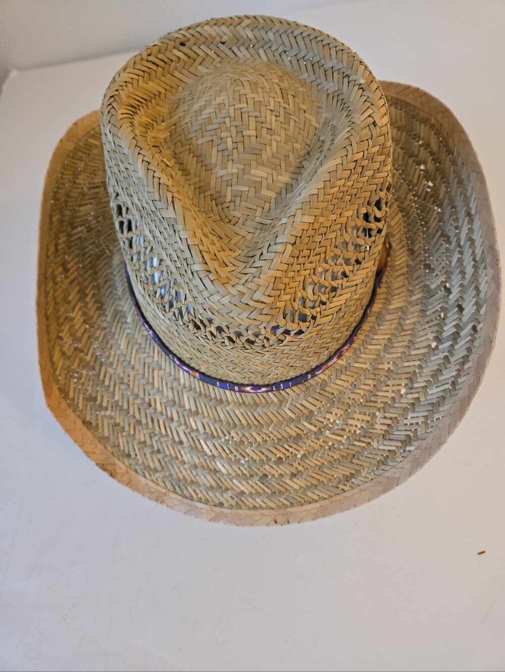 DPC Dorfman Pacific Men’s Outback Aztec Straw Hat Size Medium